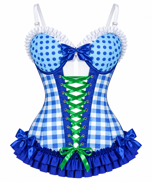 PRE-ORDER Lavish Blueberry Ruffle Sweetheart Bustier Corset