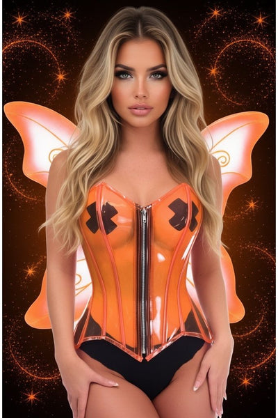 Lavish 2 PC Clear Orange Pixie Fairy Corset Costume - Daisy Corsets