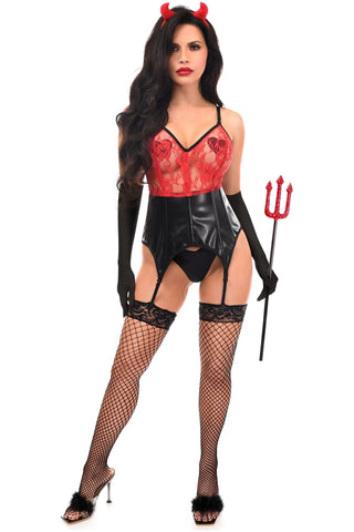 Lavish 4 PC Sexy Devil Lingerie Costume - Daisy Corsets