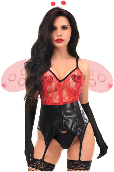 Lavish 4 PC Sexy Ladybug Lingerie Costume - Daisy Corsets