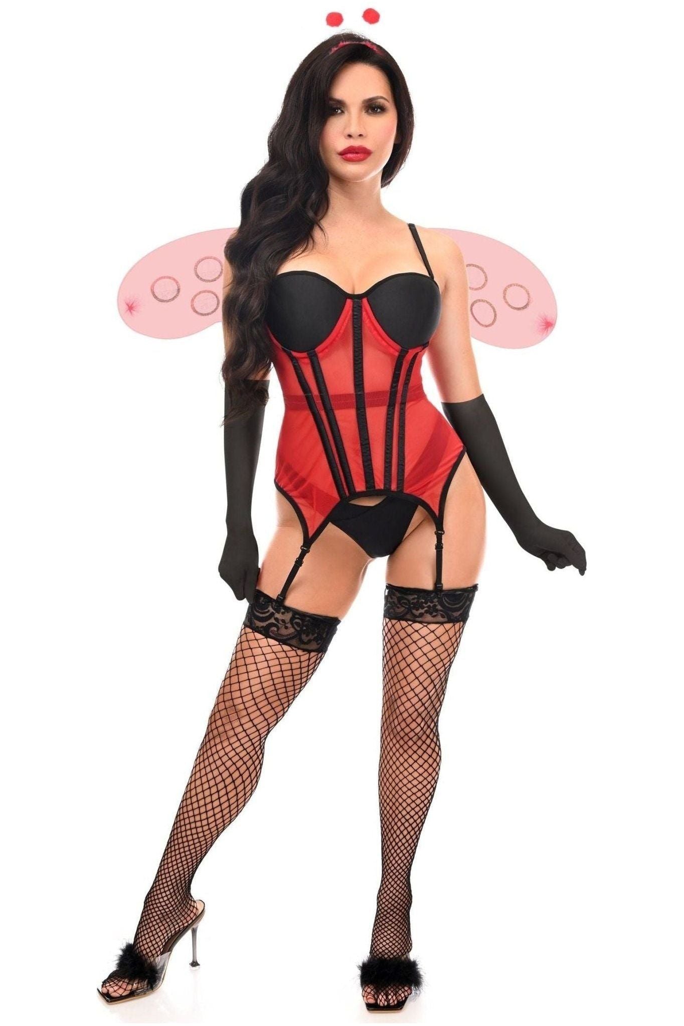Lavish 4 PC Sexy Ladybug Lingerie Costume - Daisy Corsets