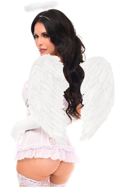 Lavish 4 PC White Angel Bustier Corset Costume - Daisy Corsets