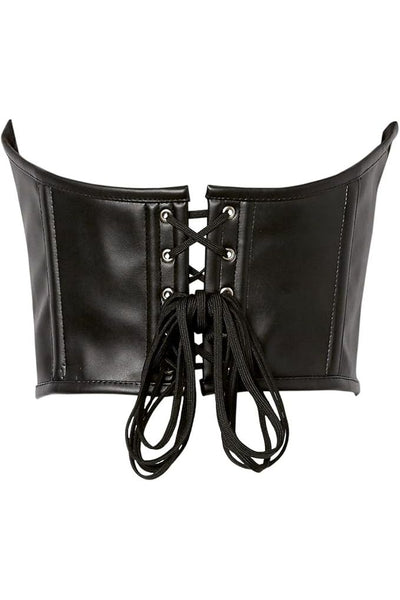 Lavish Black Faux Leather Underwire Cincher Corset - Daisy Corsets