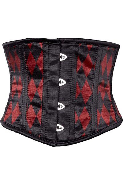 Lavish Black & Red Diamond Waist Cincher - Daisy Corsets