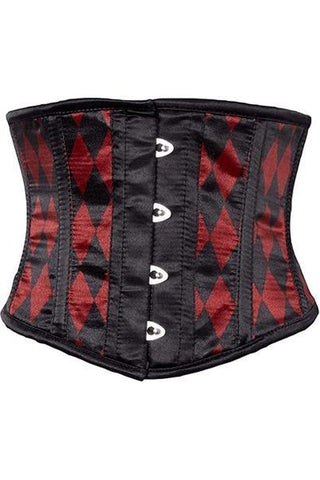 Lavish Black & Red Diamond Waist Cincher - Daisy Corsets