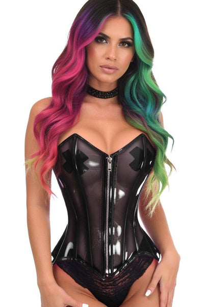Lavish Clear Black Overbust Corset - Daisy Corsets