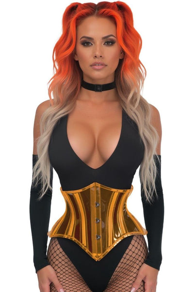 Lavish Clear Orange Curvy Cut Mini Cincher Corset - Daisy Corsets