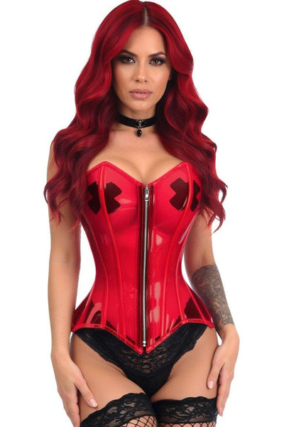 Lavish Clear Red Overbust Corset - Daisy Corsets