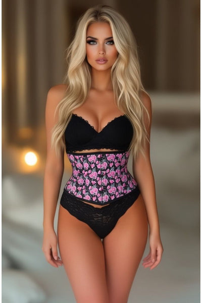 Lavish Floral Print Mini Cincher - Daisy Corsets