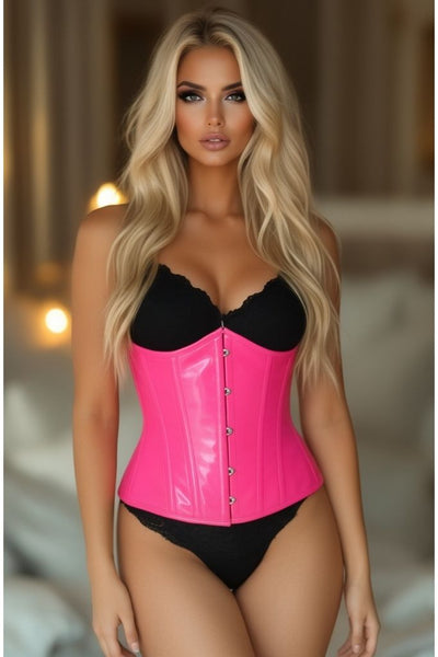 Lavish Hot Pink Patent Underbust Corset - Daisy Corsets