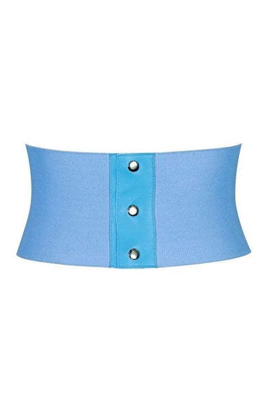 Lavish Lt Blue Brocade Corset Belt Cincher - Daisy Corsets