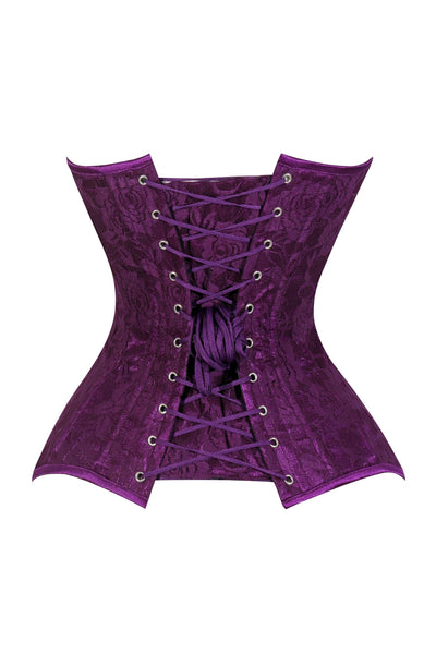 Lavish Magenta Lace Overbust Corset Sweetheart Neckline Busk Closure - Daisy Corsets