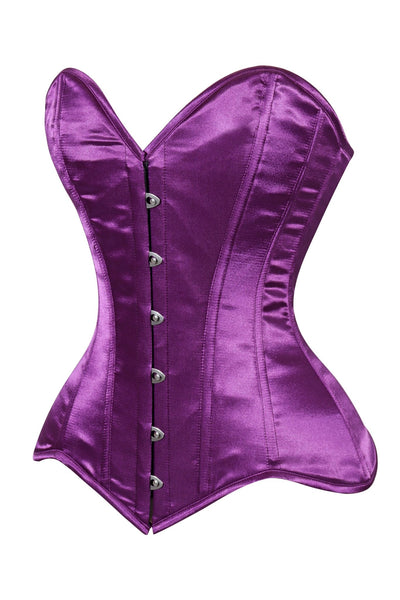 Lavish Magenta Overbust Corset Sweetheart Neckline Busk Closure - Daisy Corsets