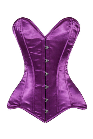 Lavish Magenta Overbust Corset Sweetheart Neckline Busk Closure - Daisy Corsets