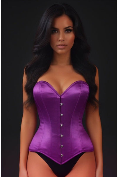 Lavish Magenta Overbust Corset Sweetheart Neckline Busk Closure - Daisy Corsets