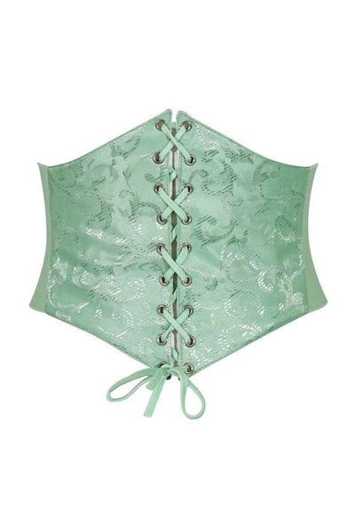 Lavish Mint Green Brocade Corset Belt Cincher - Daisy Corsets