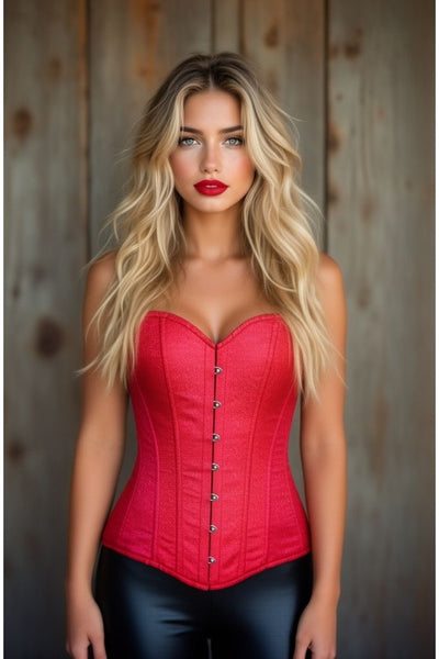 Lavish Red Brocade Corset - Daisy Corsets