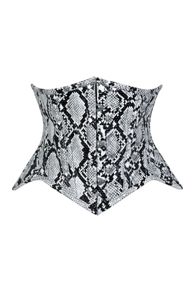 Lavish Snake Skin Print Mini Cincher Underbust Corset Waist Cincher Busk Closure - Daisy Corsets