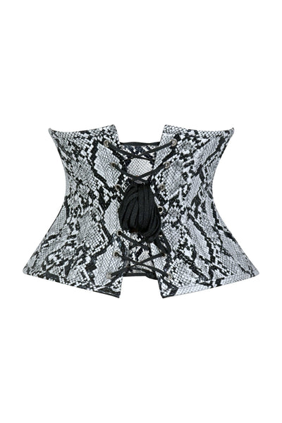 Lavish Snake Skin Print Mini Cincher Underbust Corset Waist Cincher Busk Closure - Daisy Corsets