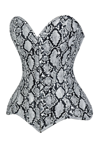 Lavish Snake Skin Print Overbust Corset Sweetheart Neckline Busk Closure - Daisy Corsets