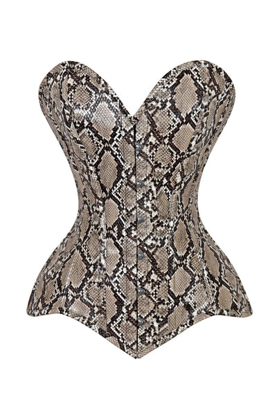 Lavish Snake Skin Print Overbust Corset Sweetheart Neckline Busk Closure - Daisy Corsets