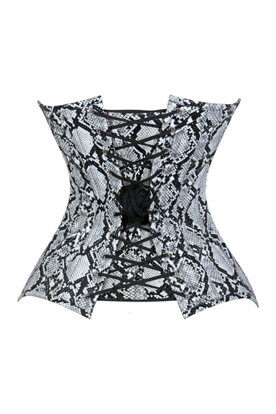 Lavish Snake Skin Print Overbust Corset Sweetheart Neckline Busk Closure - Daisy Corsets