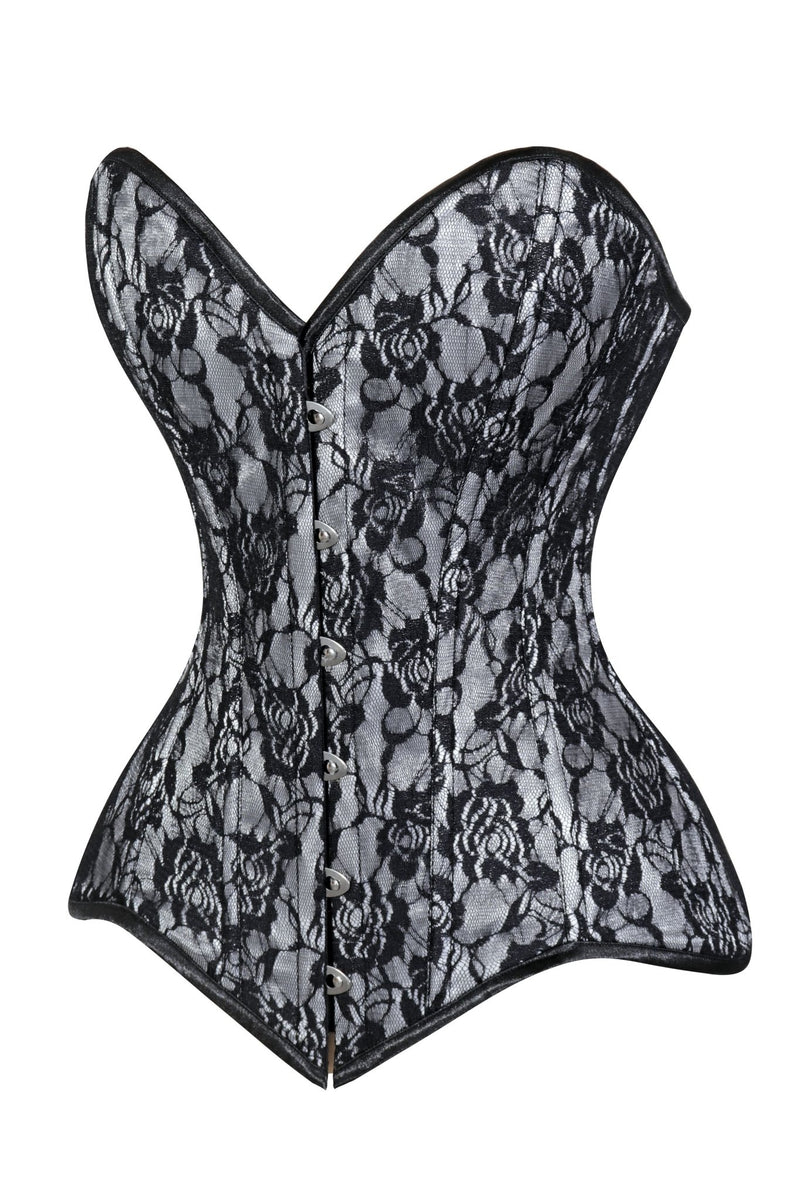 Daisy Corsets Lavish White/Black Lace Overbust Corset Sweetheart ...