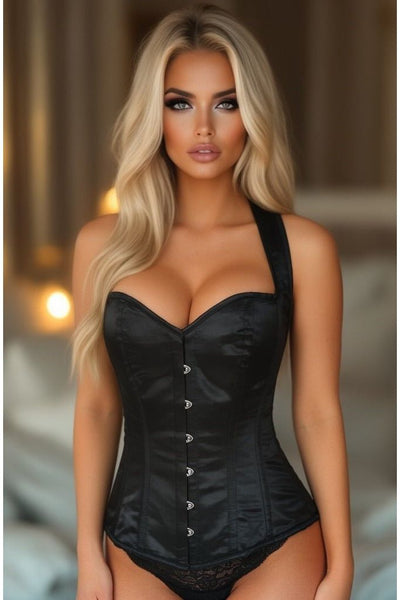 LIMITED EDITION Lavish Black Satin Full Back Sweetheart Corset - Daisy Corsets