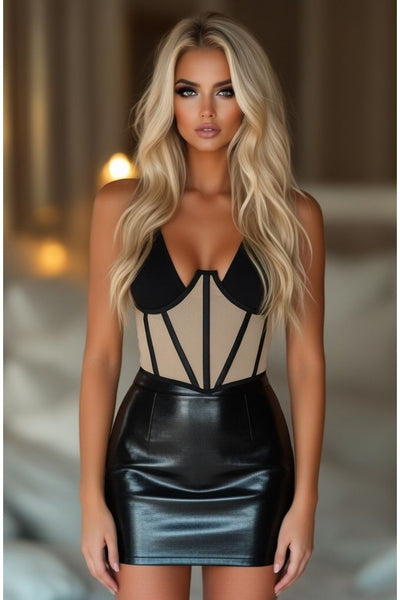 LIMITED EDITION Lavish Nude Mesh Open Cup Waist Cincher - Daisy Corsets