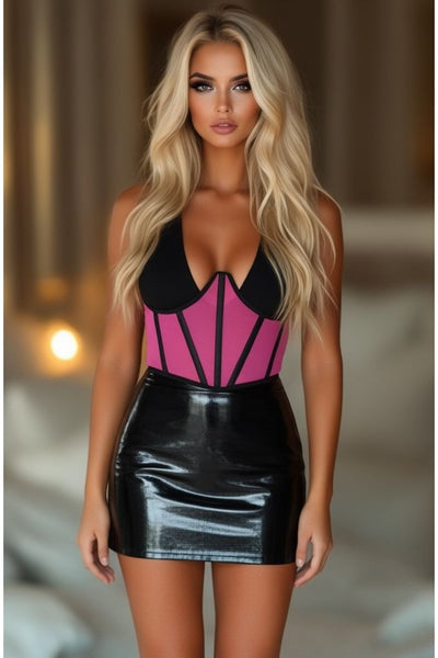 LIMITED EDITION Lavish Pink Mesh Open Cup Waist Cincher - Daisy Corsets