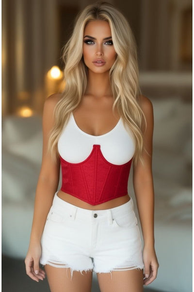 LIMITED EDITION Lavish Wine Brocade Open Cup Waist Cincher - Daisy Corsets