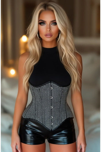 LIMITED EDITION Top Drawer Rhinestone Double Steel Boned Underbust Waist Cincher Corset - Daisy Corsets