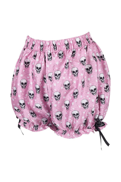 Pink Skulls Crepe Bloomers - Daisy Corsets