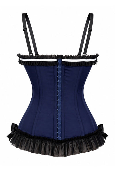 PRE-ORDER Lavish Navy/Black Bustier Corset with Underwire Cups - Daisy Corsets