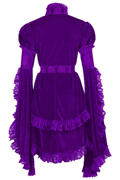 Purple Velvet & Lace Ruffled Jacket - Daisy Corsets