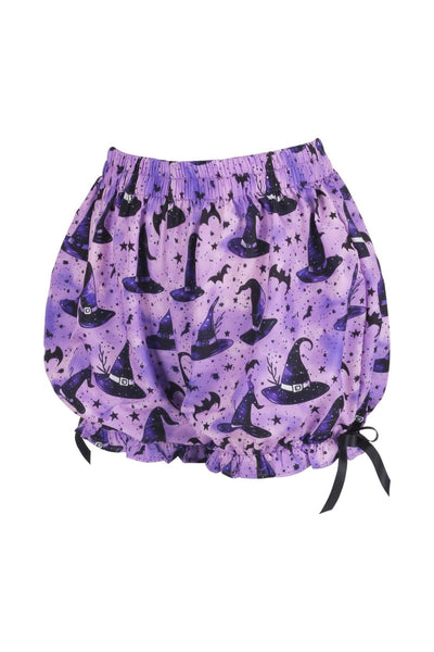 Purple/Black Witch Print Crepe Bloomers - Daisy Corsets