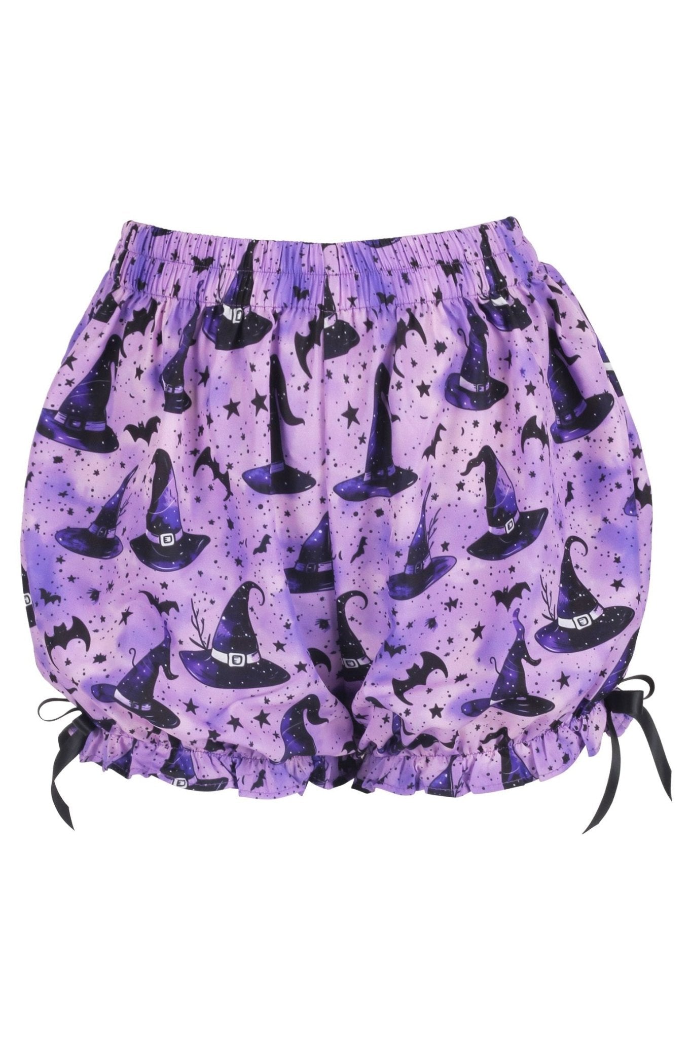 Purple/Black Witch Print Crepe Bloomers - Daisy Corsets