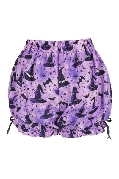 Purple/Black Witch Print Crepe Bloomers - Daisy Corsets