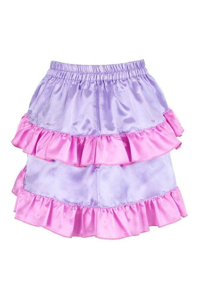 Purple/Pink Satin Ruched Bustle Skirt - Daisy Corsets