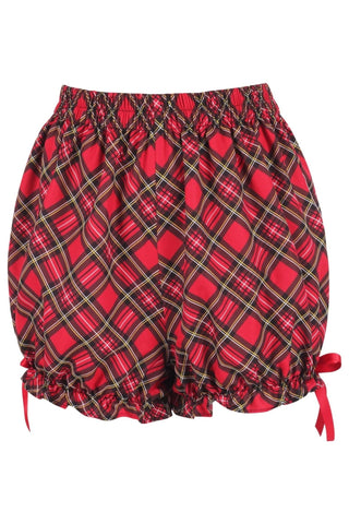 Red Plaid Crepe Bloomers - Daisy Corsets