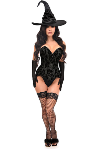 Top Drawer 3 PC Premium Black Witch Corset Costume - Daisy Corsets