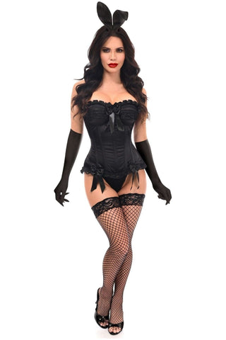 Top Drawer 4 PC Black Burlesque Bunny Corset Costume - Daisy Corsets