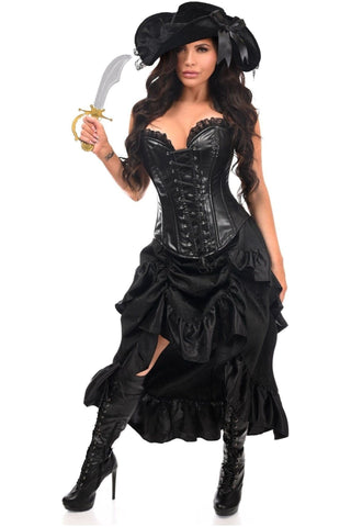Top Drawer 4 PC Black Premium Pirate Corset Costume - Daisy Corsets