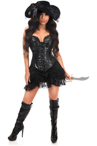Top Drawer 4 PC Premium Black Lace Pirate Corset Costume - Daisy Corsets