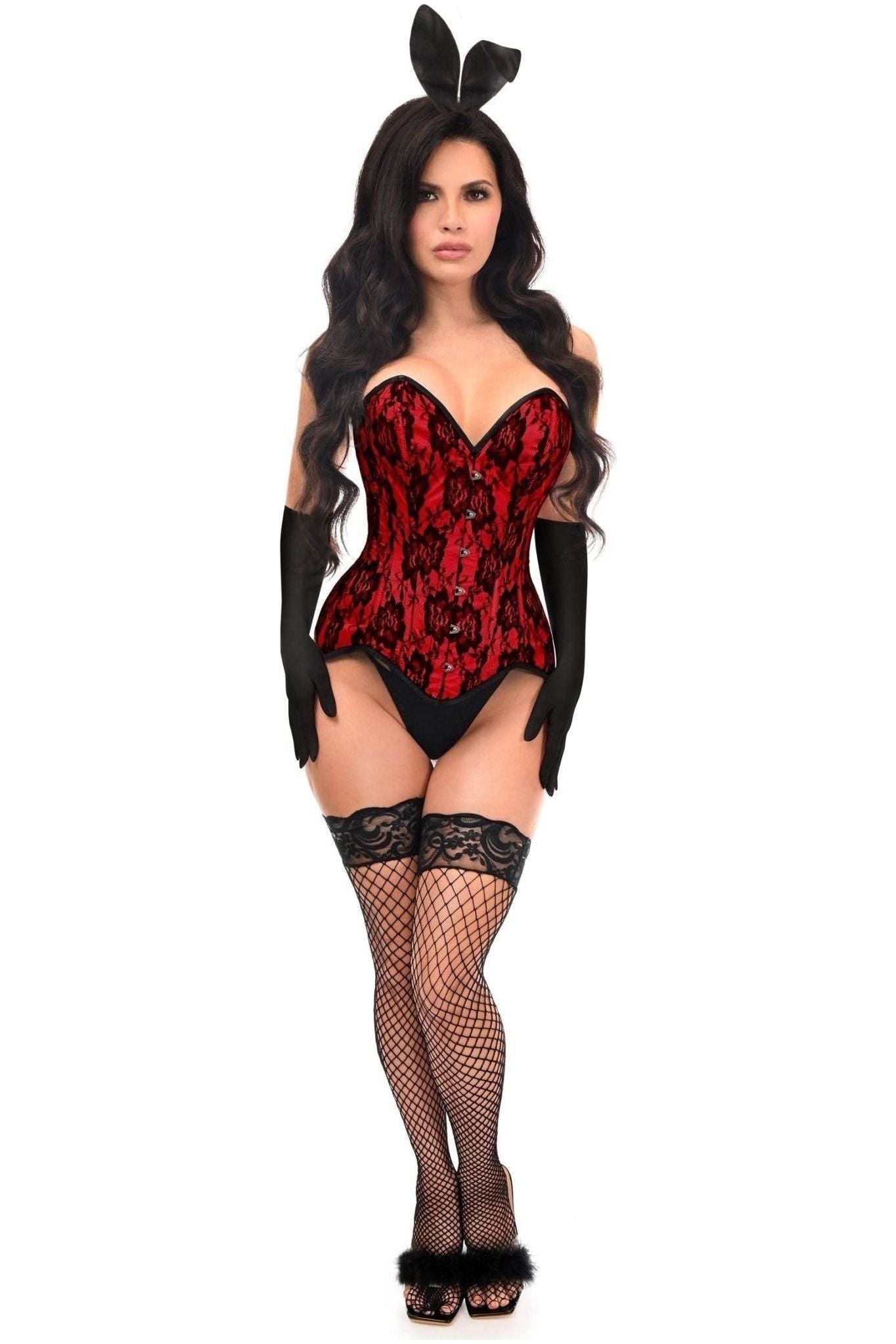Top Drawer 4 PC Premium Red Bunny Corset Costume - Daisy Corsets