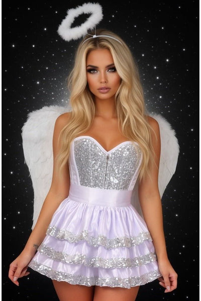 Top Drawer 4 PC Sequin Angel Corset Costume - Daisy Corsets