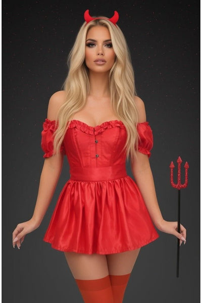 Top Drawer 4 PC Sexy Devil Corset Costume - Daisy Corsets