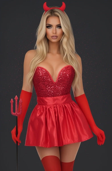Top Drawer 5 PC Premium Devil Corset Costume - Daisy Corsets