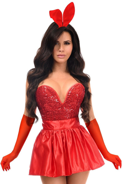 Top Drawer 5 PC Premium Red Bunny Corset Costume - Daisy Corsets