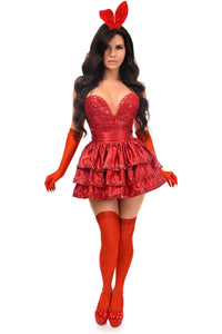 Top Drawer 5 PC Red Sequin Bunny Corset Costume - Daisy Corsets